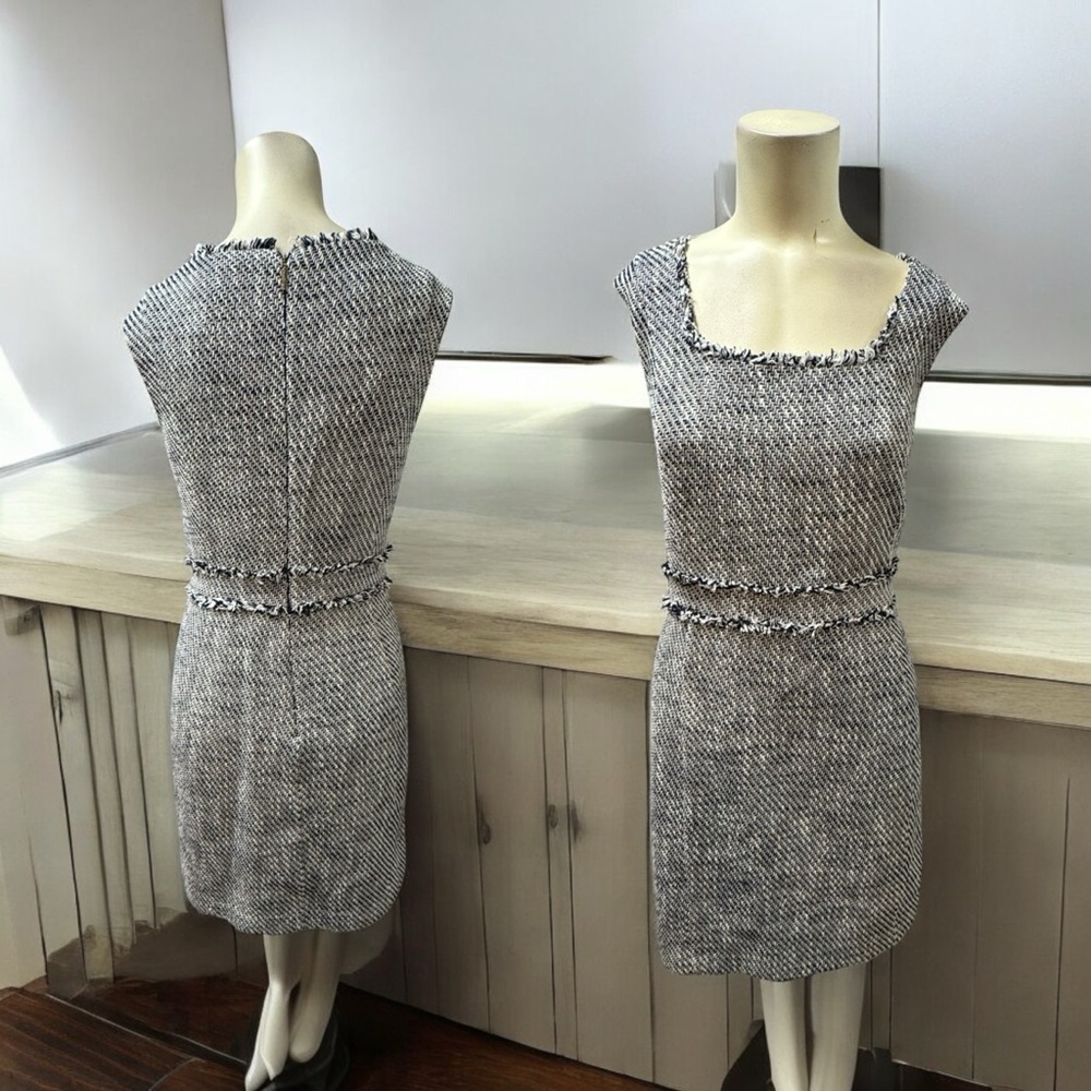 Karl Lagerfeld, Woman,Dress,Black-White,Sz 4,Cotton,Sleeveless,Knee lenght,Zip.!